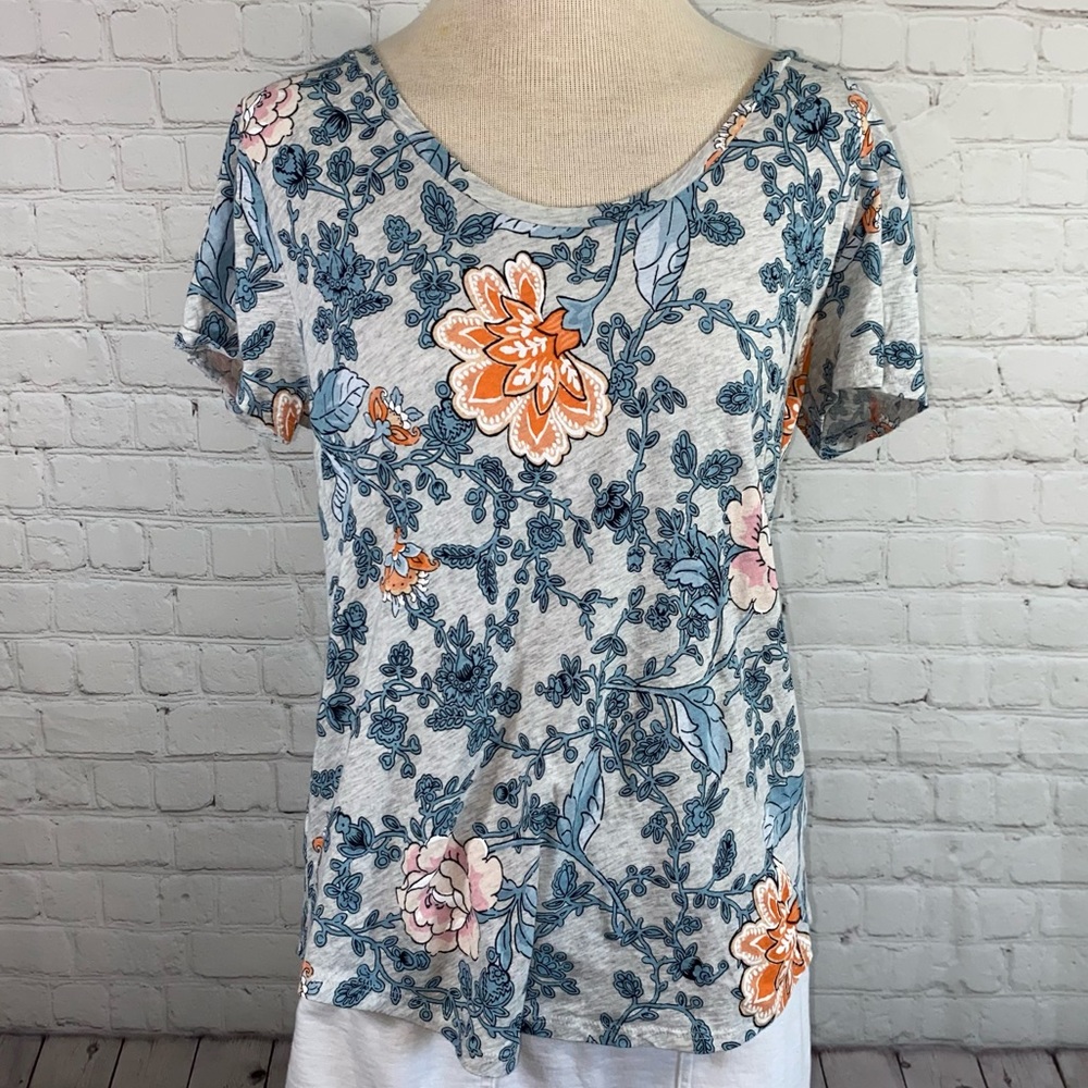 Ann Taylor Loft Vintage Soft Floral Tee Shirt Size Medium